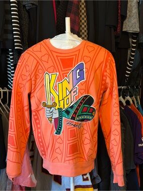 King of Hearts Orange Graphic Sweatshirt